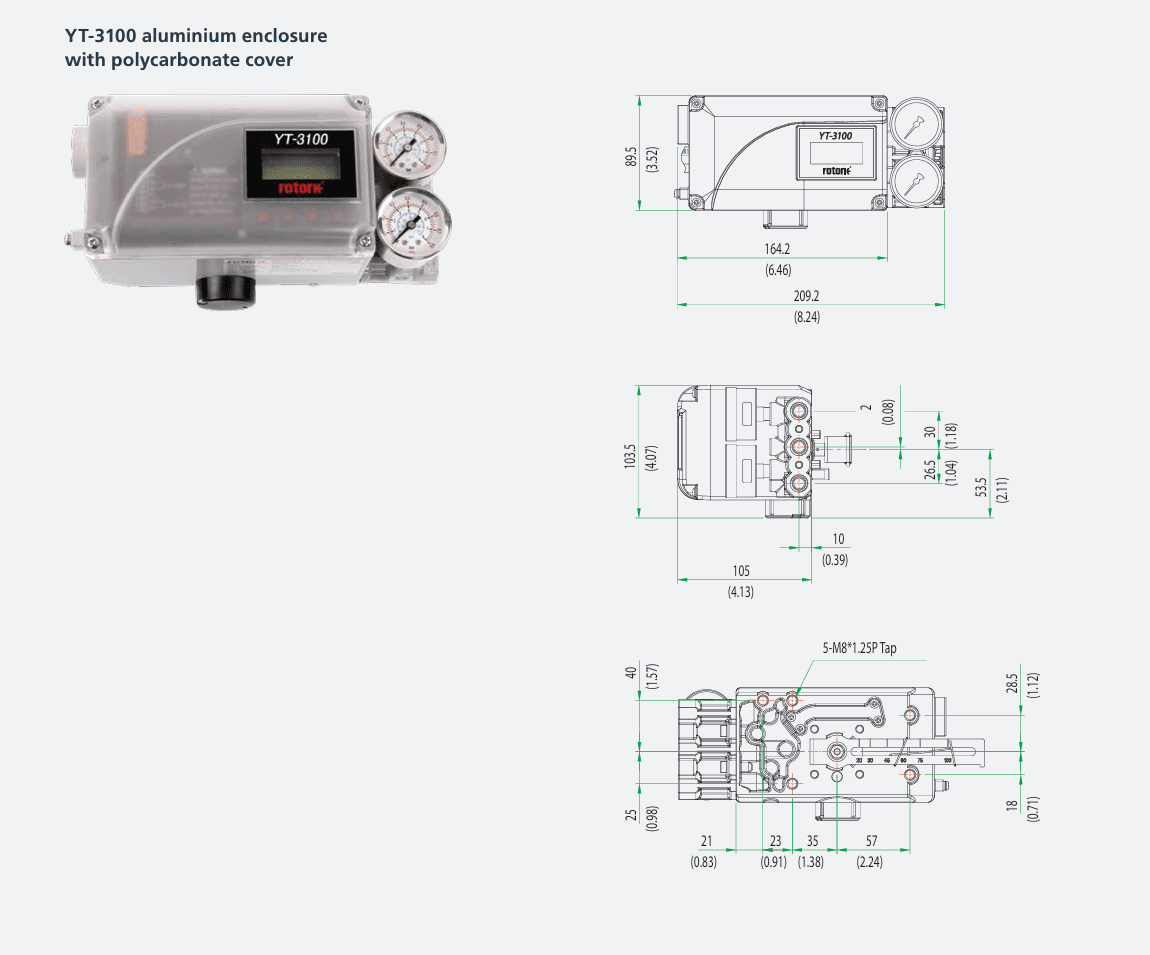 YT-3100 Compact Valve Positioner - For Linear & Rotary Actuators, 4-20mA 4 26c386f7619140d6fe395dee0603591b
