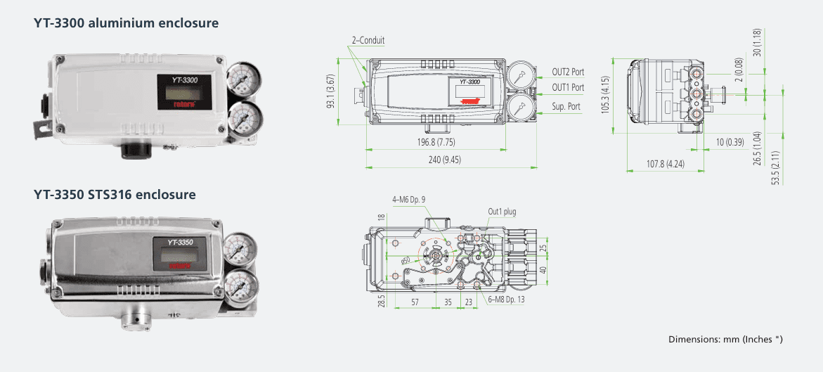 YT-3300 Foundation Fieldbus Smart Positioner - искробезопасный, IP66 3 YT-3300