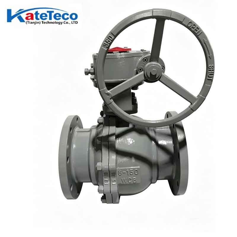 Worm gear flanged ball valve